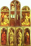 Jan Van Eyck The Ghent Altarpiece with altar wings closed oil painting reproduction